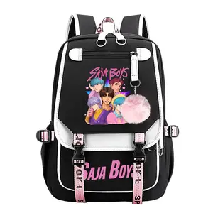 SAJA Boys K-Pop Demon Hunters  Backpack for Teens, Large Capacity Laptop School Bag For Boys & Girls, Breathable S-Shaped Padded Mesh Straps, Multi Pocket Waterproof Bookbag Back to School Gift for Kpop & Anime Fans