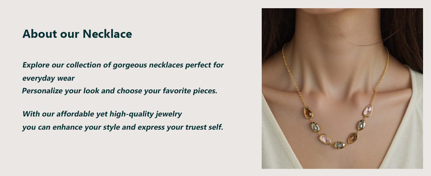 Swyii Mermaid Multi-Gemstone Necklace for Women, Fashion Accessories, Gift Ideas, Party Jewelry, Trendy All-match & Celebration Style, Holiday Haul Deals, Sparkle Into 2026, Non Tarnish jewelry