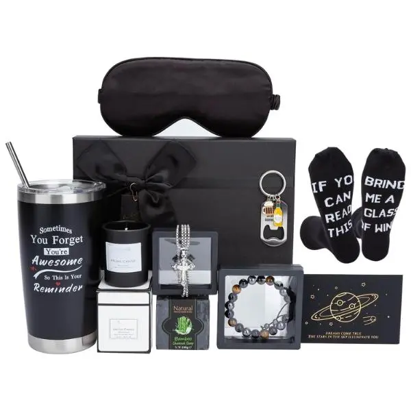 Men Premium Gifts Baskets for Him Gifts Basket Ideas Set Thank You Gifts Man Retirement Gifts Father Birthday Presents for Dad Husband Boyfriend Box Christmas Gifts Baskets