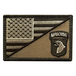 USA Flag Airborne Screaming Eagle Tactical Patch [3.0 X 2.0 -Hook-MA5 ]