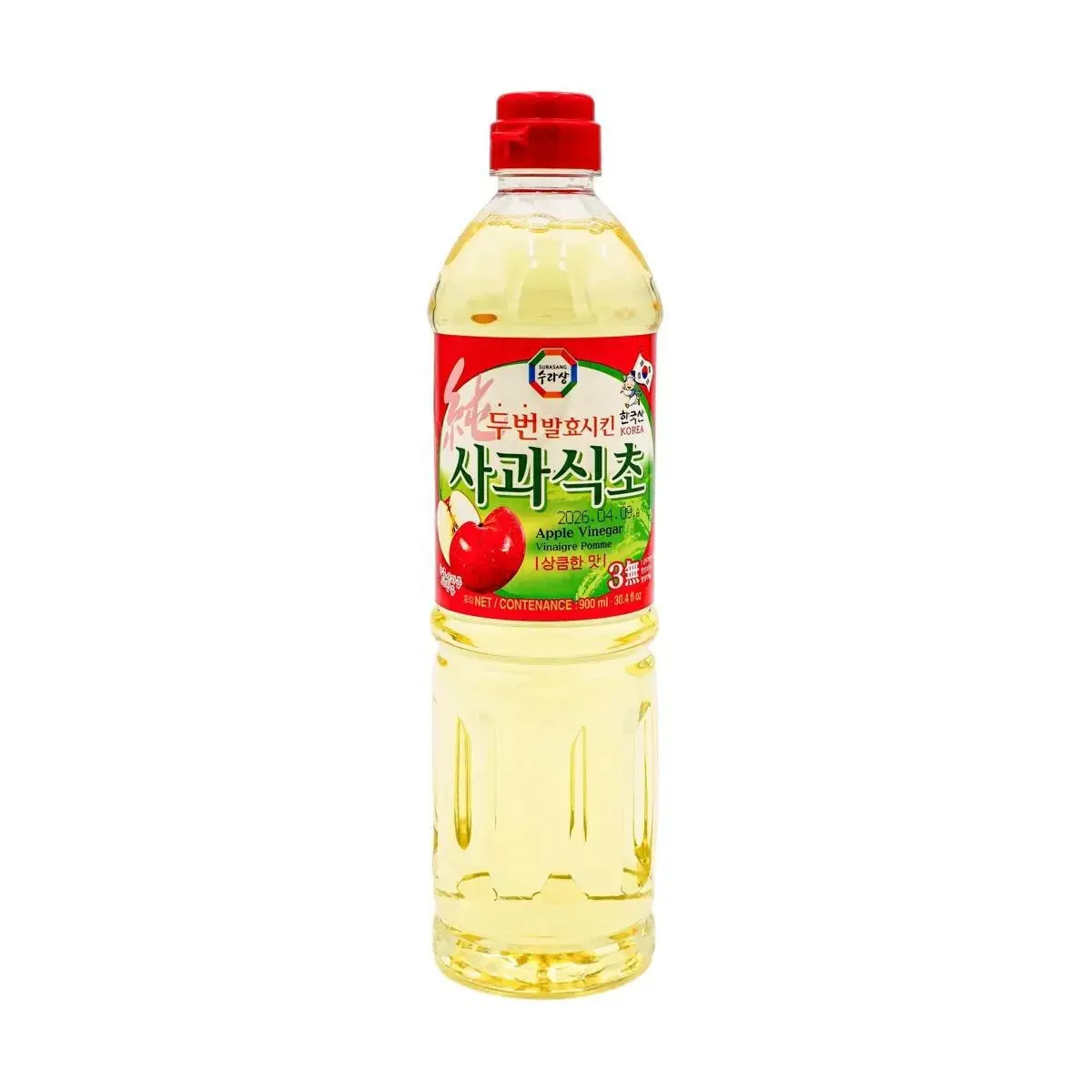 SURASANG Korean Apple Cider Vinegar 30.4oz - Organic, Raw & Unfiltered Health Tonic