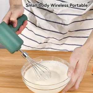 Handheld Electric Whisk , Cordless Hand Mixer,Hand Held Egg Beater with 2 Detachable Stir Whisks, For Baking, Easy to Clean, Whipping, Dough , Perfect for Home Bakers, SummerVibes