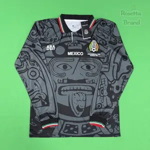 1998 Mexico Soccer National Team Home BLACK Nostalgia Soccer Jersey #2 Suarez #3 Sanchez Classic Breathable Quick Dry Soccer Jersey