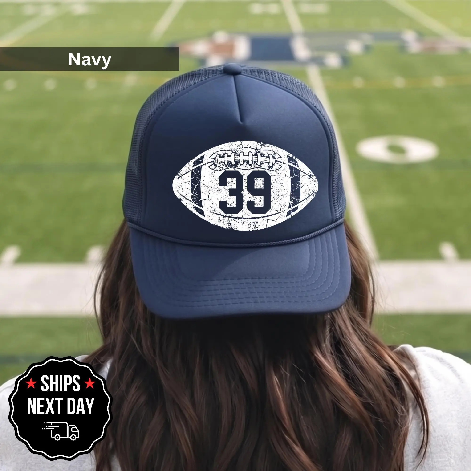 Custom Football Number Hat, Personalized Game Day Trucker Cap, Team Spirit Sports Hat, Football Fan Gift