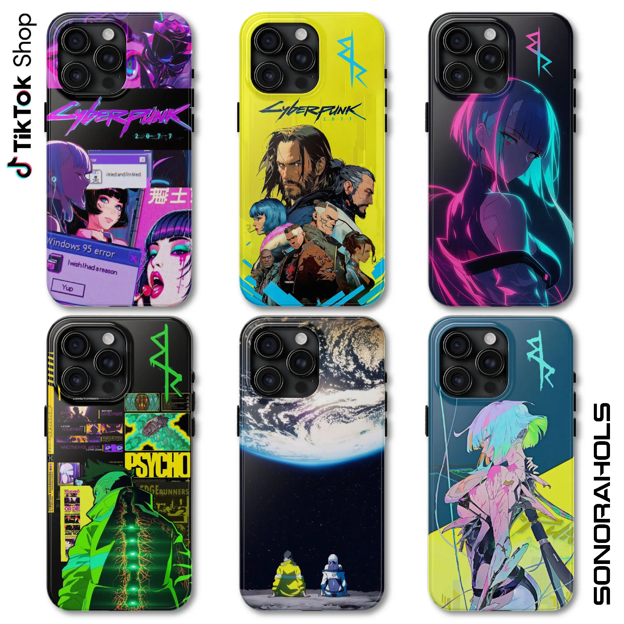 Cyberpunk Edgerunners Phone Case, David Martinez Lucy Maine Rebecca  Phone Cover, Adam Smasher Night City 17 Air Pro Max
