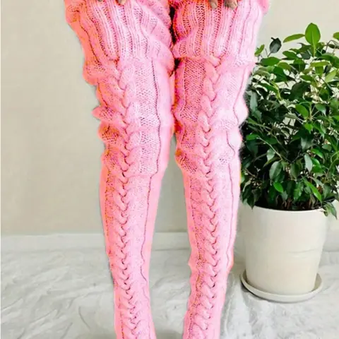 【Black Friday】Women's Knitted Thigh-High Socks, Warm & Comfortable Stockings, Long Winter Socks for Women, Cozy Daily Wear Accessories