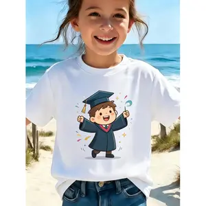 Rainbow Grad 2026 Kids Shirt, Colorful Graffiti Text White Tee, Fun Graduation Outfit for Kids