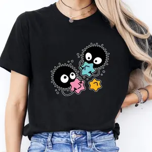 Soot Spirit Kawaii T-Shirt, Retro Anime-Inspired Graphic Tee, Studio Ghibli Shirt