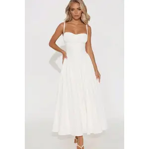Angelina Poplin Maxi Dress - White I