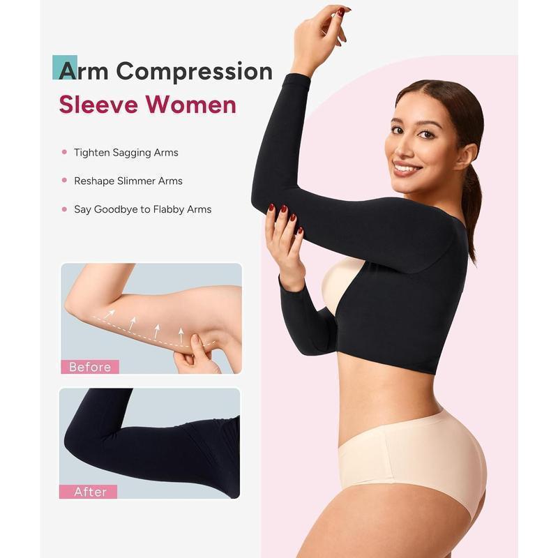 Arm Compression Sleeve Women Upper Arm Shaper Long Sleeve Shapewear Tops
