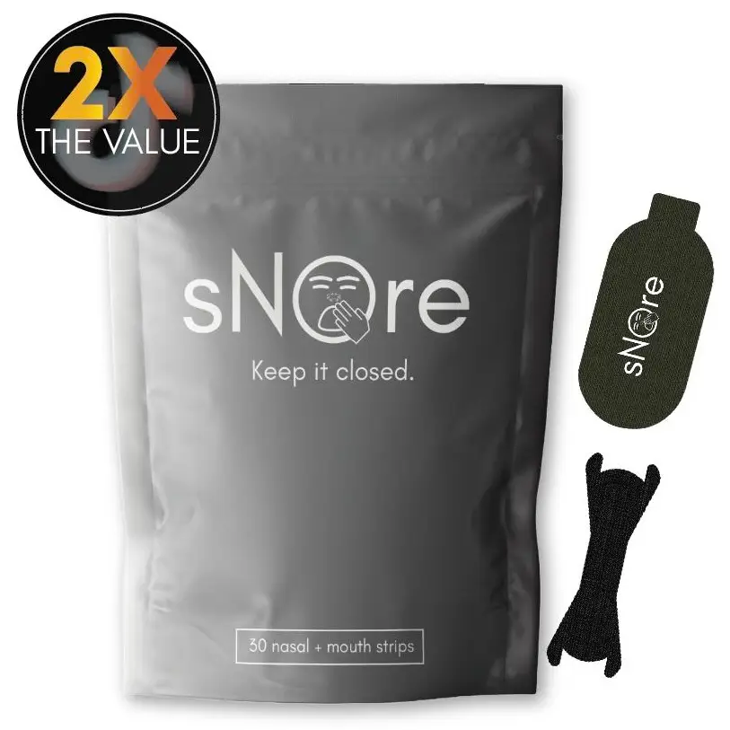 Snore Silk Mouth Tape & Nasal Strips Set for Nasal Breathing & Snoring - 30 day supply - Premium Comfort, Gentle, Hypoallergenic