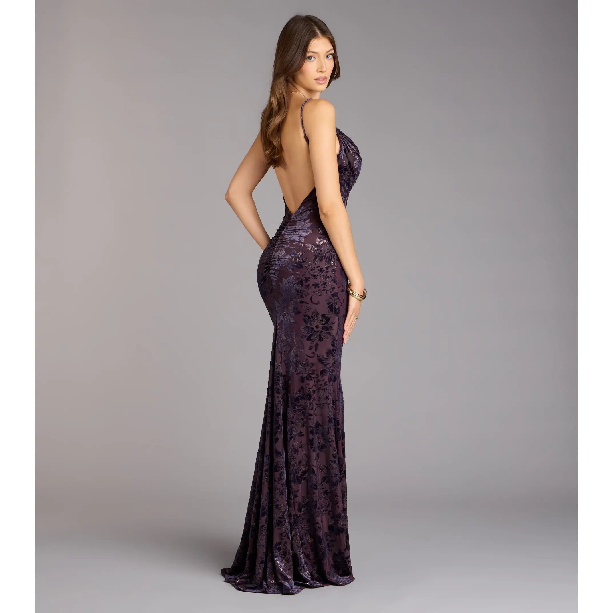 fitted lace wedding dress LTP0085,Backless Mermaid Dark Teal Lace Long Prom Dress, Mermaid Teal –  Laylatailor Shop main image 0