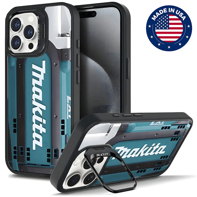 MAKITA TOOL Custom Magnetic iPhone Case, Aesthetic Vintage Unique Pattern Hard TPU Casing with Tough Metal Lens Frame, Bracket & Drop/Shockproof Protection for iPhone 16/15/14/13/12 Plus Pro Max Mobile Accessories