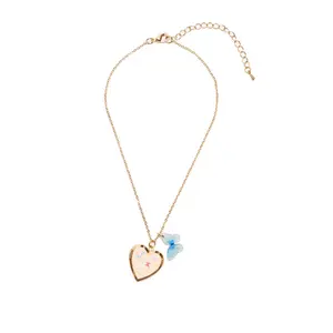 Butterfly Heart Locket Necklace