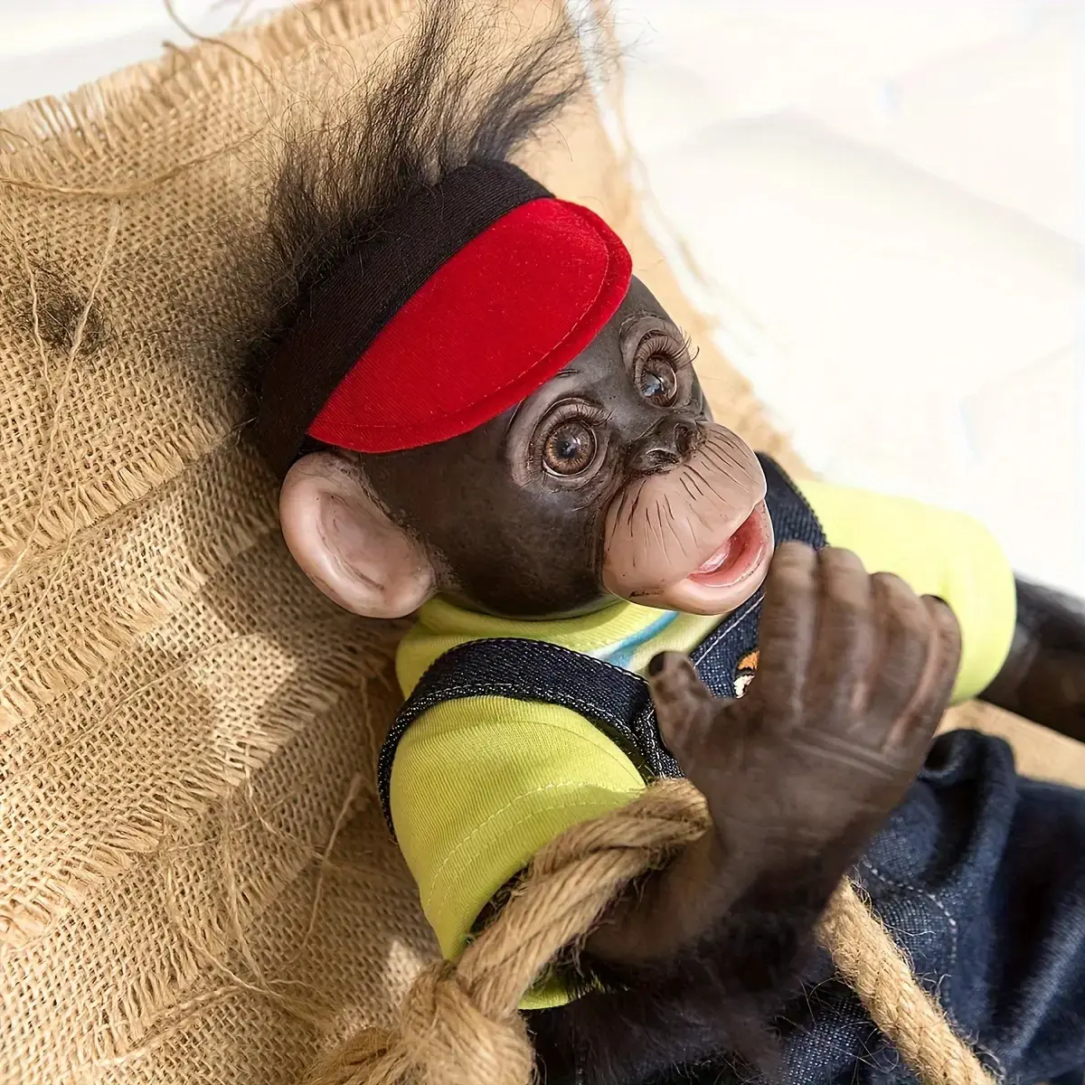 16 Inches/ 40 Cm Hand-made Fine Newborn Baby Monkey Doll, Premature Baby Doll, Orangutan Monkey Doll, High Quality Collection Art Doll