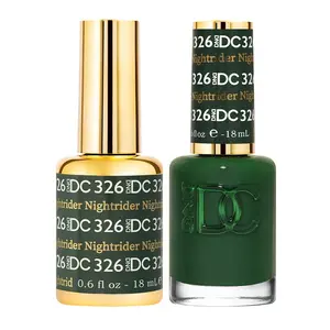 DND Gel Polish Set - 1 each of Green Gel Polish and Green Nail Polish, 326 Nightrider, 0.5 Fl Oz