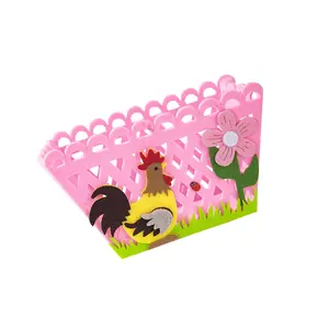 Holiday Party Supplies Colorful Rooster Storage Basket for Holding Eggs