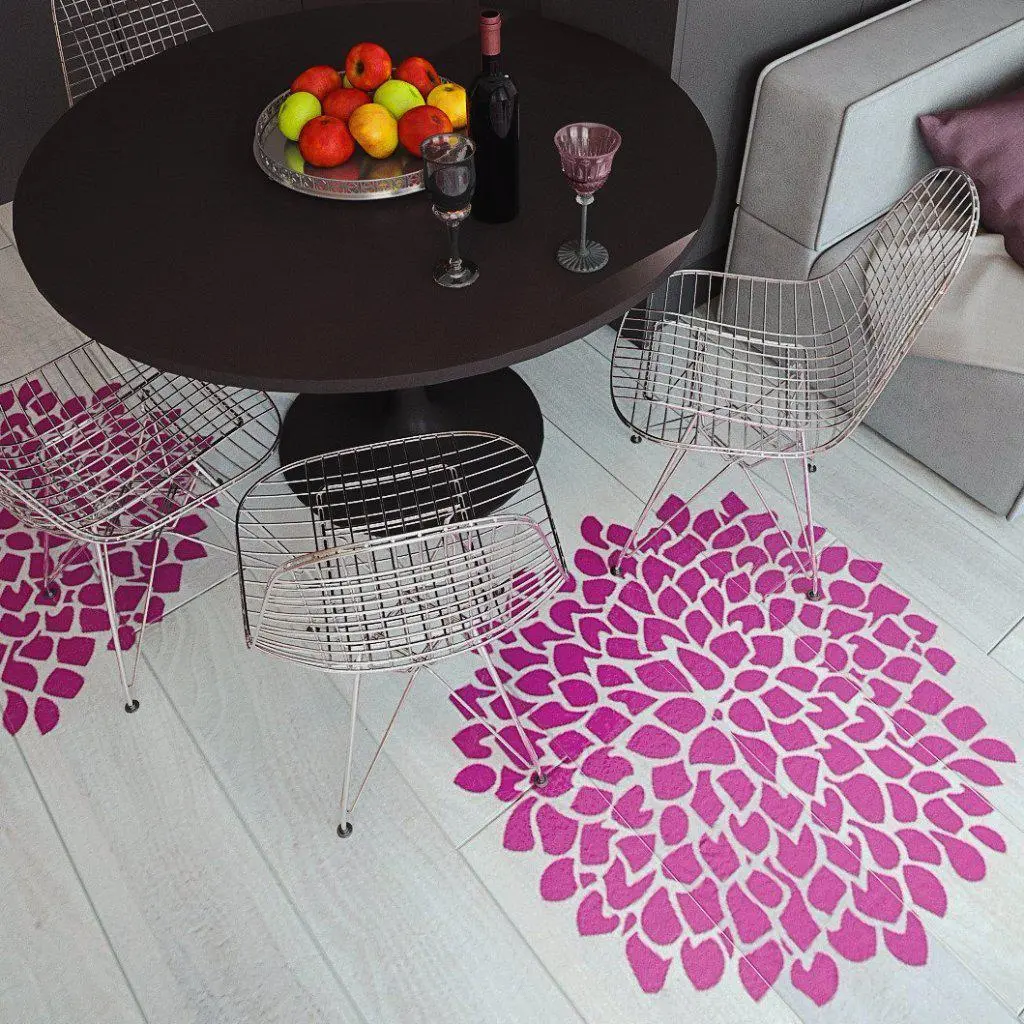 Large Flower Stencil - Unique Design Stencil - Floor Stencil - Wall Stencil Design