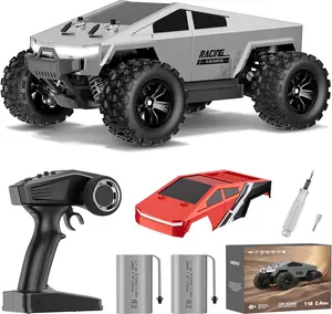 1:18 Scale 4X4 RC Truck 40 KPH High-Speed Cyber RC Car 2 Batteries 2 PVC Shells 2.4GHz All-Terrain Off-Road Pickup Birthday Gift for Kids & Adults Drift