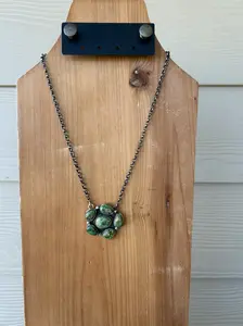 Sonoran Turquoise 7-Stone Flower Cluster Necklace - 18"