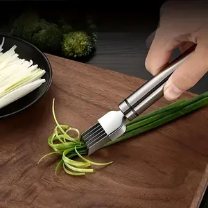 Stainless Steel Onion Slicer, Multi-Blade Kitchen Herb Cutter, Professional Scallion Shredding Tool, Vegetable Tool for Cooking