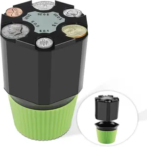 Car Coin Storage Box, Portable Coin Bank, Coins Organizer, Creative Piggy Bank for Car Office Home, Car Accessories, Car Storage Organizers