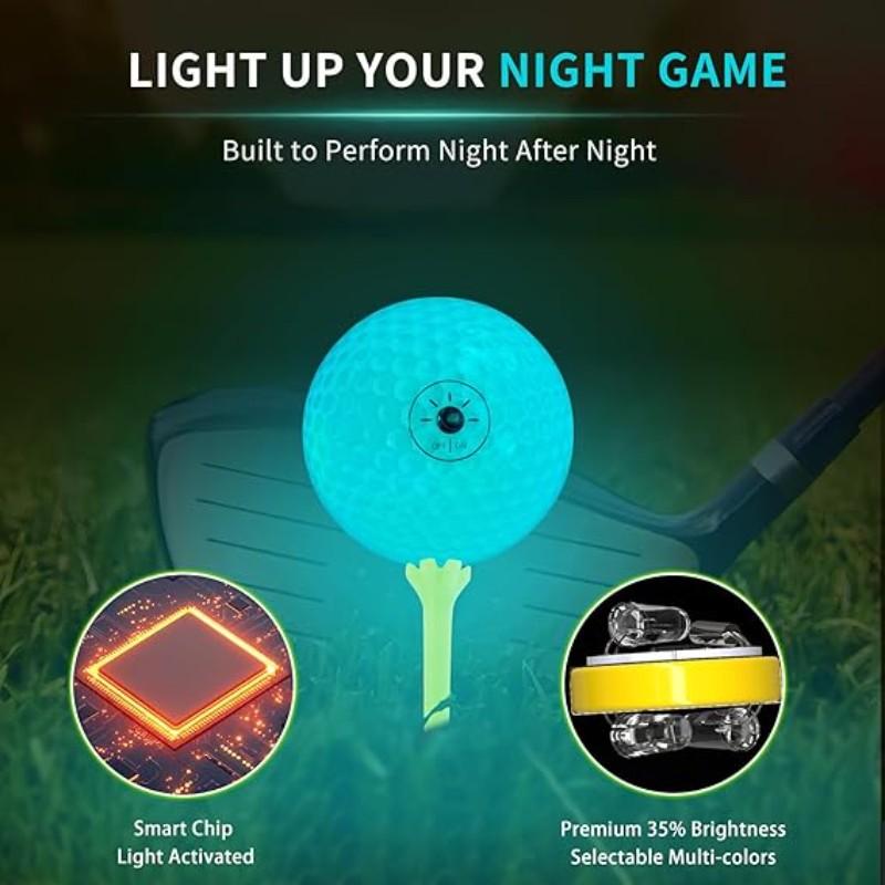MYKUJA 6pcs Golf Light-controlled Balls, Premium Rubber Material, Flashlight Controlled Switch, Perfect Night Golf Accessory, Fun Gift for Golf Lover