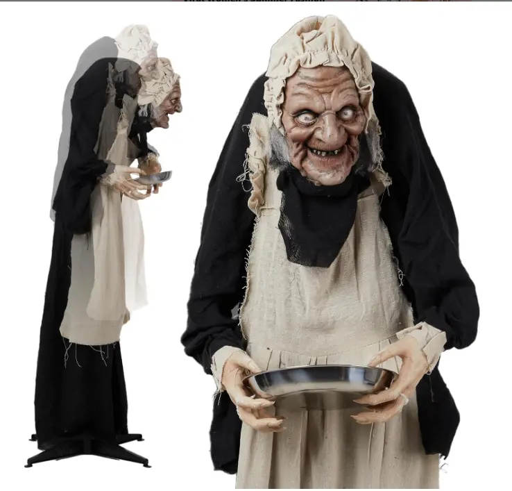 Ubesgoo 5FT Halloween Decoration Animatronics Talking Outdoor Decorations with Voice Control Light Up Eyes for Indoor Party Prop and Outdoor Lawn Patio Yard Decor House Garden,Grandma