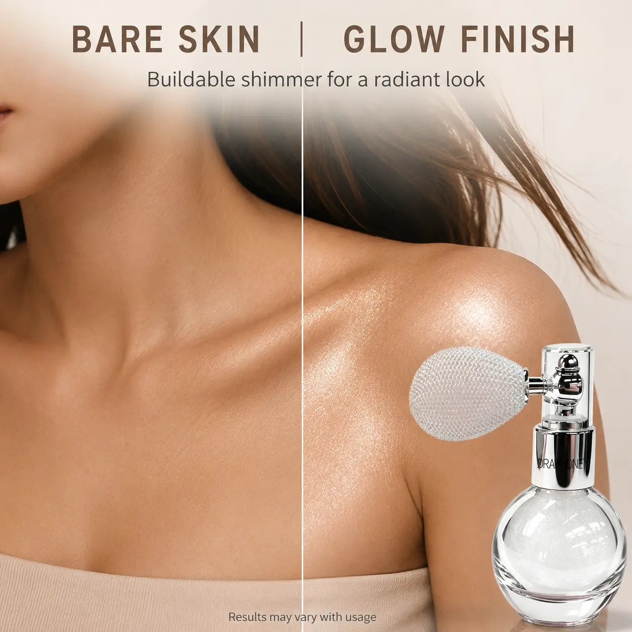 Drawhoney brand body highlighter powder spray is portable and suitable for dates or daily use, creating an elegant atmosphere.-BYD