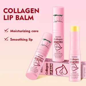 ROZINO Collagen Lip Balm - Moisturizing Luster & Easy Absorption for Very Dry Lips Care - Gentle Formula with Cocoa Butter, Vitamin E, Shea Butter, Tea Tree Oil, Aloe Vera