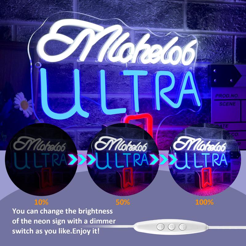 Michelob Ultra Beer Neon Signs for Wall Decor Neon Lights for Bedroom LED Signs Suitable for Man Cave Bar Pub Restaurant Christmas Birthday Party Gift LED Art Wall Decorative CRS Light Bar Sign 5V USB Power