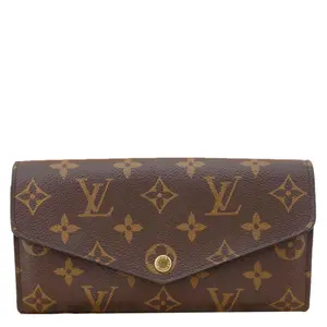 Pre-owned Louis Vuitton Canvas Clutches & Wristlets Sarah Monogram Wallet Brown