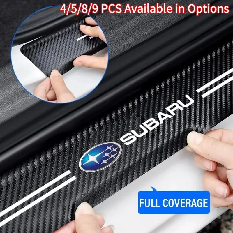 Subaru Car Vehicle Door Sill Protector Strips, Anti-Scratch Wear Resistant, Fits Impreza Wrx Legacy Forester Xv, Automotive Exterior Decoration Accessories