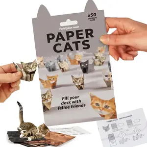 DIY Origami Paper Cat/dog/dinosaur Set, 50 Sheets Multiple Sizes (25x12cm + 25x10cm), Fun Craft Activity for Adults & Kids, Desktop Decoration Gift, DIY Handmade Craft