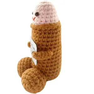 Handmade Positive Doll - Emotional Support Pickle,Cute Crochet Doll Weird Stuff Gifts for Friends, Boyfriends, Husband, Crochet Figure