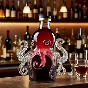 New Creative Octopus Wine Shaker, 300ML Mini Portable Whiskey Bottle, Reusable Glassware, Perfect for Home Dining, Outdoor Parties, Holidays
