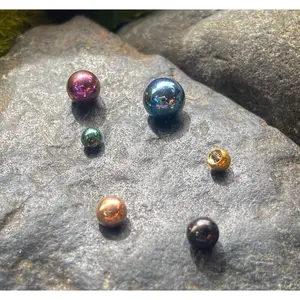 Body Jewelry Replacement Parts - 10pk PVD over Surgical Steel Threaded Balls