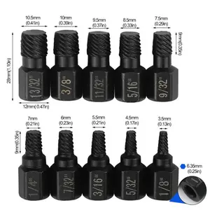 New Grade 10-Piece Screw Removal Tool Set, Easily Remove Damaged Bolts & Hex Screws, Alloy Steel Repair Kit, Non-Electric, No Battery Needed