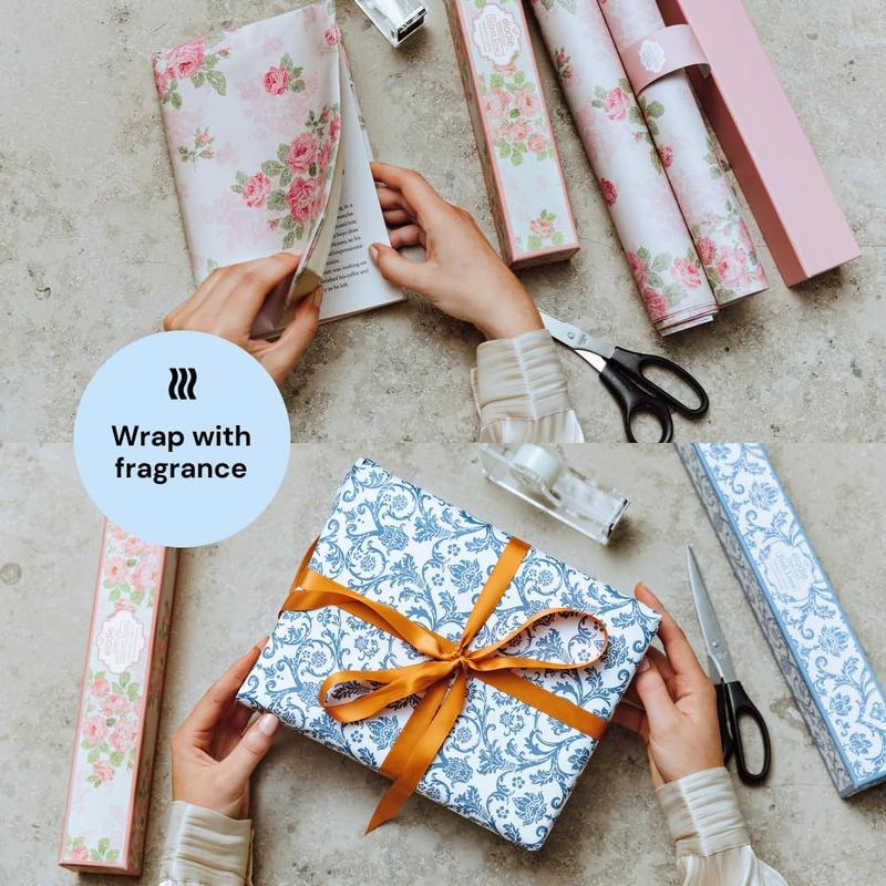 6 Scented Drawer Liners for Closet Shelves, Home , Cabinets, Dresser - Non-Adhesive Royal Damask Print Paper Sheets - 14" x 19.5" Drawer Liner Shelf Paper