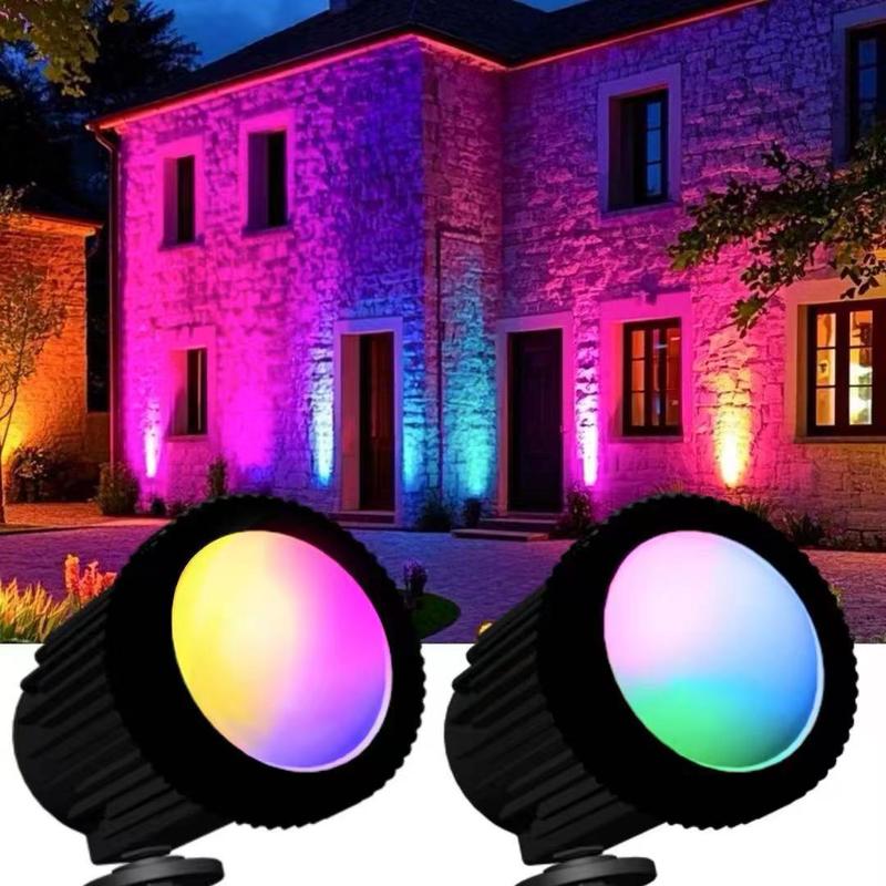 Smart Solar Spotlights Set of 6, APP Control, Total Length 42.7 Feet, 16 Million Colors, Ip65 Waterproof, Garden Path Lawn Decor, Outdoor Landscape Lighting