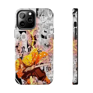 Zenitsu iPhone Case, Demon Slayer Anime Collage Compatible with iPhone 17 16 15 14 13 12 11 8 SE XR X XS Max Pro Plus
