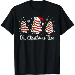 Groovy Oh Christmas Tree Cakes Debbie Becky Jen Cake Lovers Unisex T-Shirt Top