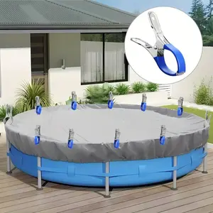 Durable Stainless Steel Pool Cover Clips with Plastic Handles, Windproof Spring Clamps for Safety Covers & Photography Use