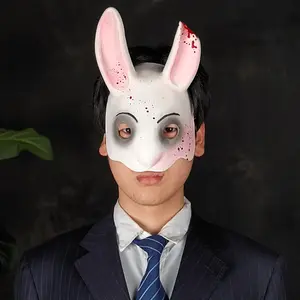 "Clearance Sale" Half-Faced Bonny Rabbit Latex Mask for Halloween, Prank Scares, and Cosplay. Creepy, Movie-Inspired Design for Adults. Perfect for Costume Parties, Shock Value, and Unique Gifts 40841