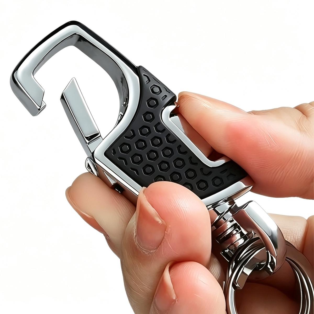 Keychain Heavy-Duty Keychain with Press-to-Open Belt Loop Anti-Loss Car Keychain Double Ring Design Secure Locking Mechanism for Car Keys  Belts Bags