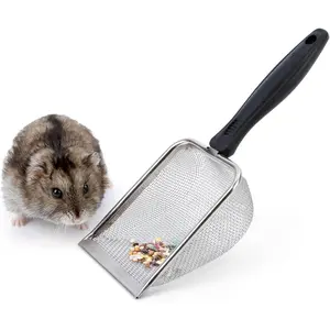 Niteangel Hamster Sand Bath Scoop: - Stainless Steel Sand Substrate Shovel Fine Mesh Metal Sifter Scooper fits Small Animal sandbath Box (Small Scoop)