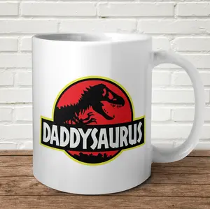 Daddysaurus Mug Funny Birthday Gift Present Fathers Day Jurassic Dinosaur For Him Ceramic Drinkware