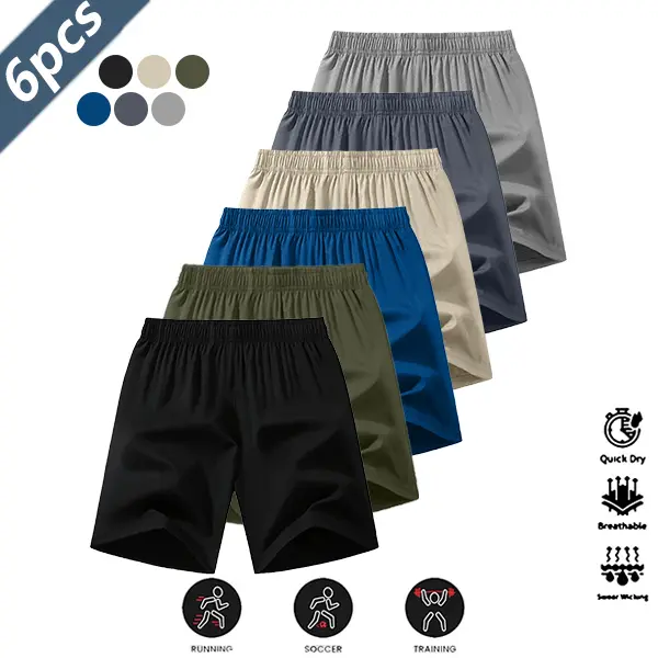 6 Pack Quick Dry Breathable Men's Shorts Casual Sport Style Anti Wrinkle Design Polyester Blend Solid Color Reflective Strips for Running Football Badminton Basketball Ping Pong Weightlifting Gym Workout Men's Shorts Set Shorts SpringStatements 6 Pack Quick Dry Breathable Men's Shorts Casual Sport Style Anti Wrinkle Design Polyester Blend Solid Color Reflective Strips for Running Football Badminton Basketball Ping Pong Weightlifting Gym Workout Men's Shorts Set Shorts SpringStatements