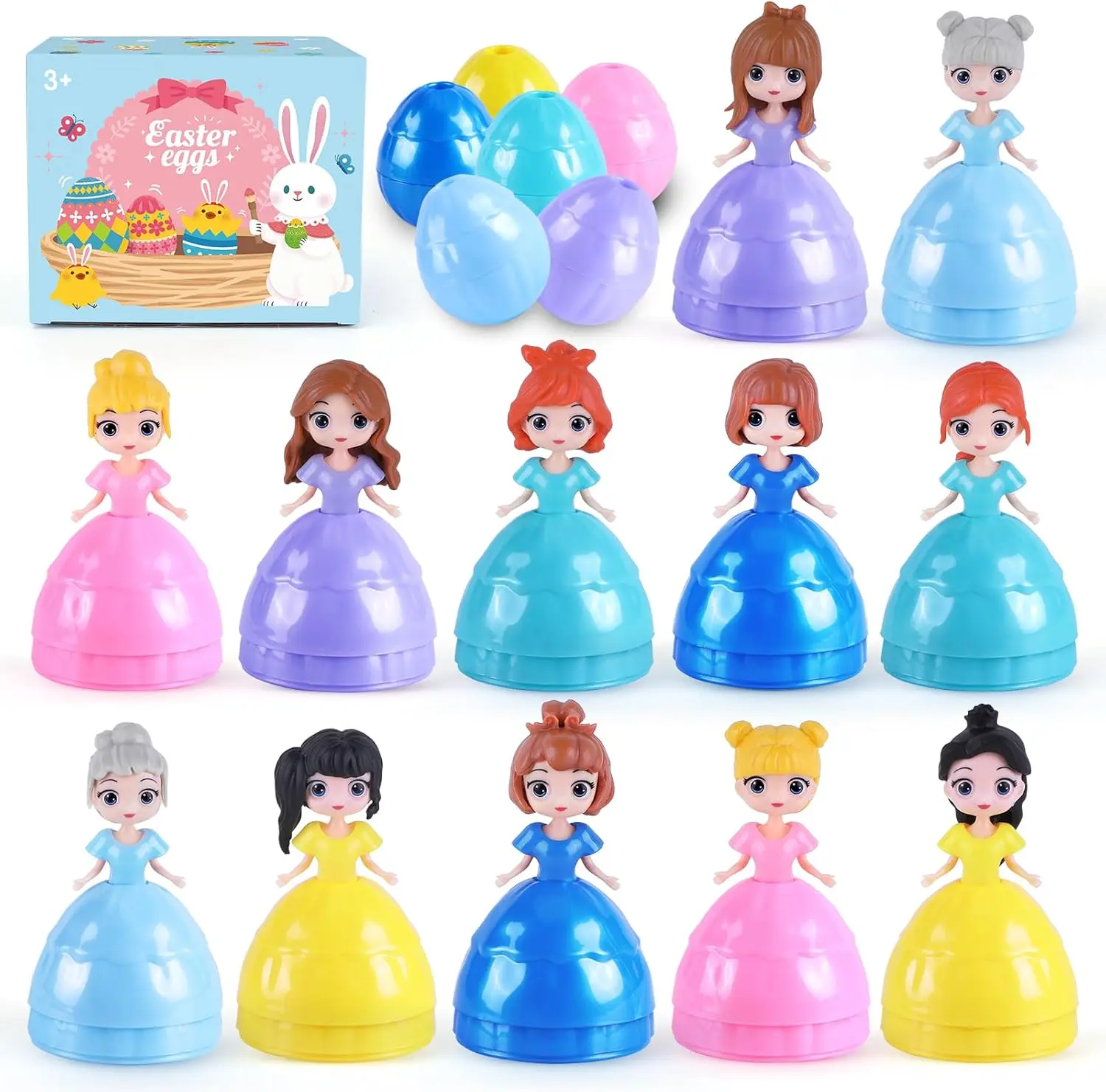 Easter Gifts for Kids, 12 Piece Prefilled Easter Egg,Perfect for 3+ Year Old Boys and Girls, Ideal for Easter Basket Stuffers