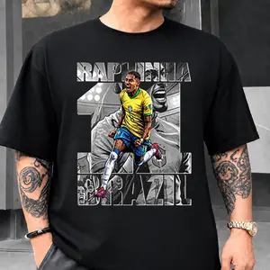 Soccer Player T-Shirt, Raphinha Comic Football Graphic Tee for Fans, Unisex Game Day Gift